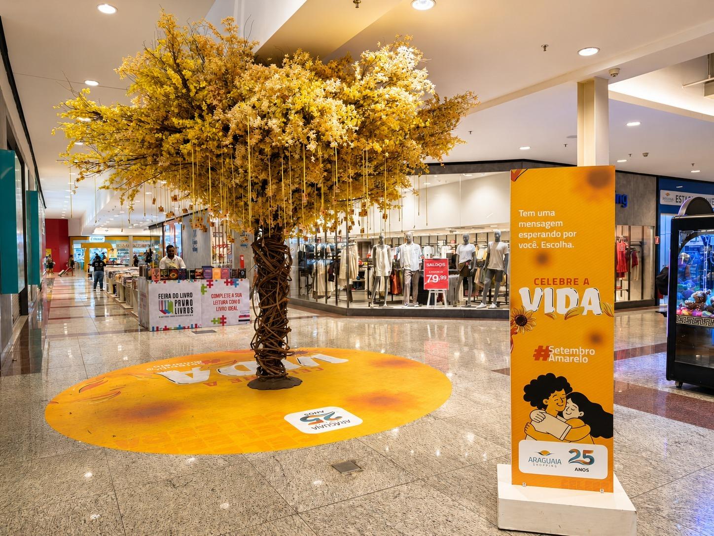 Árvore da Vida espalha mensagens de esperança no Setembro Amarelo do Araguaia Shopping