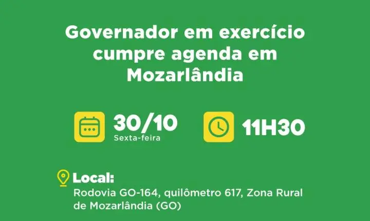 Agenda do governador em exercício para sexta-feira