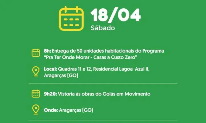 Agenda do governador para sábado