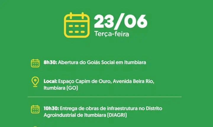 Agenda do governador para terça-feira