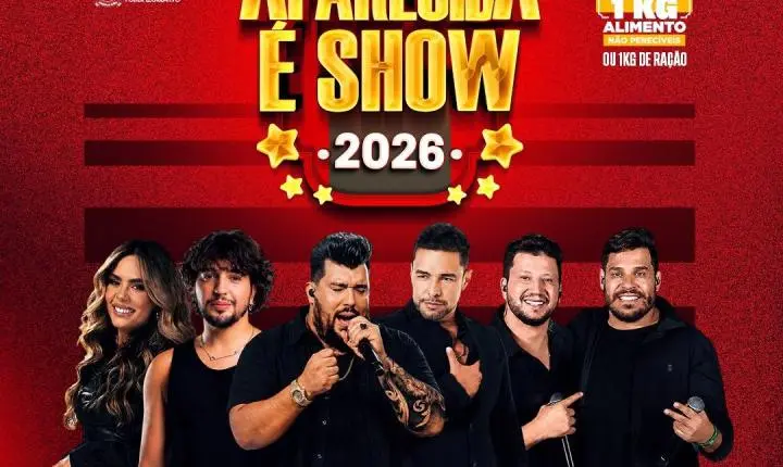 Com grandes atrações nacionais, Aparecida é Show 2026 será realizado entre os dias 6 e 9 de agosto