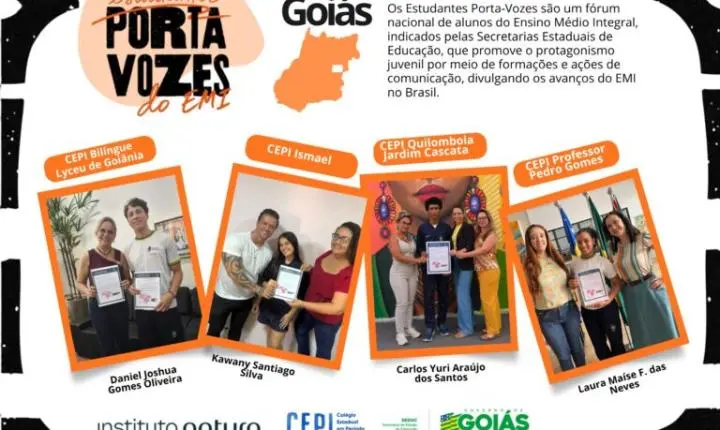 Estudantes goianos integram projeto nacional de protagonismo juvenil